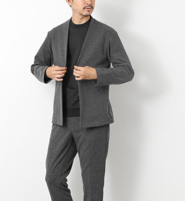 NOLLEY'S goodman「《ビジカジ/セットアップ対応》【尾州】先染めウォッシャブルノーカラーカーディガンジャケット 25AW」|ノーカラージャケット|