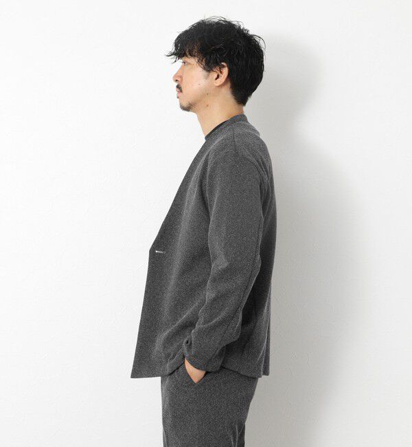 NOLLEY'S goodman「《ビジカジ/セットアップ対応》【尾州】先染めウォッシャブルノーカラーカーディガンジャケット 25AW」|ノーカラージャケット|