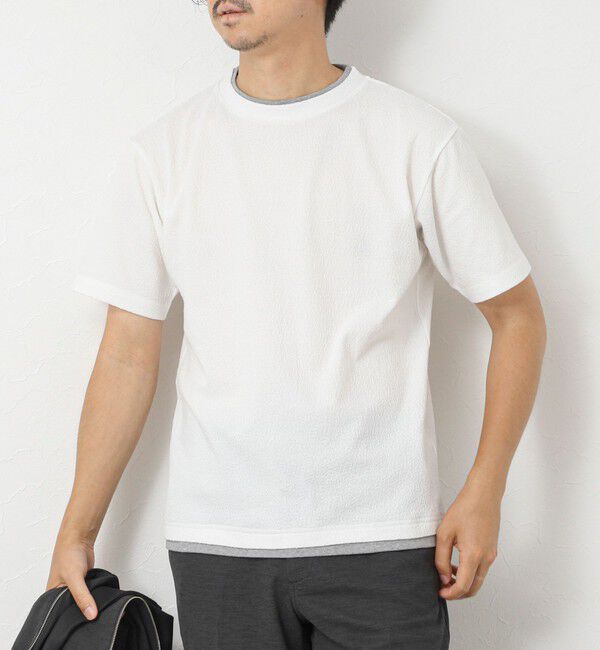 NOLLEY'S goodman「LINKS モザイク柄 レイヤードTee」|Tシャツ・カットソー|ホワイト