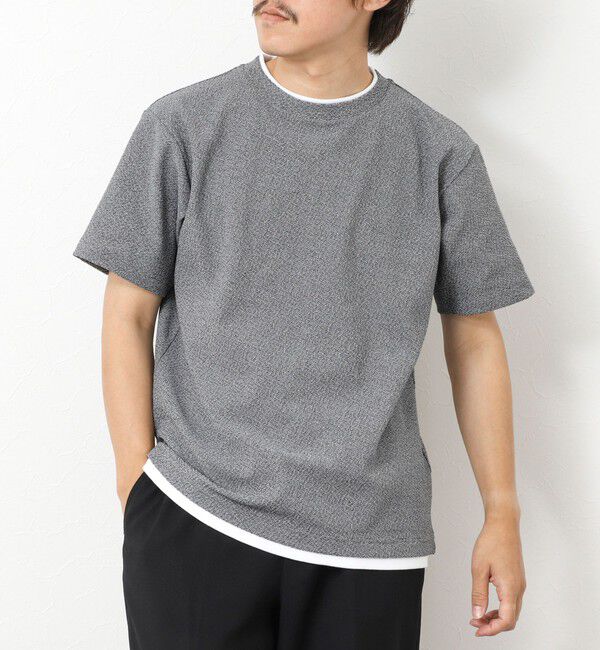 NOLLEY'S goodman「LINKS モザイク柄 レイヤードTee」|Tシャツ・カットソー|ミディアムグレー