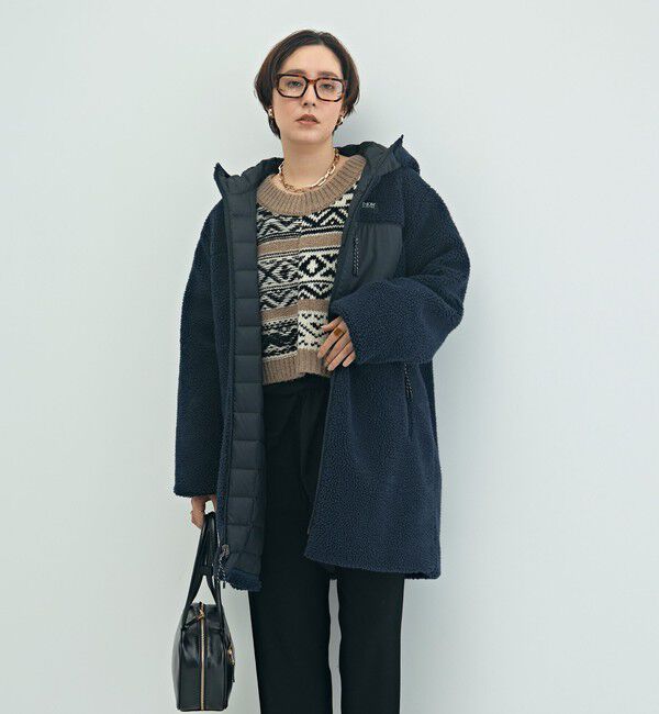 ◇【WEB限定】【TAION/タイオン】別注ボア×ダウンフードコート