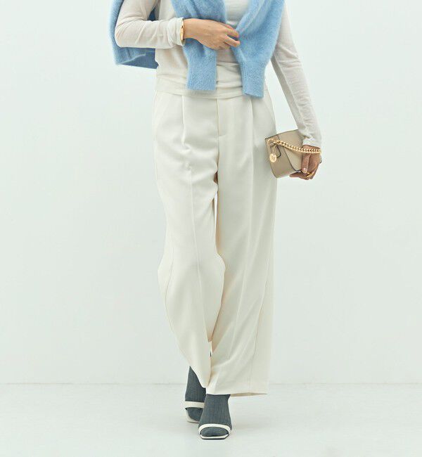 NOLLEY'S sophi「【一部WEB限定サイズ】ウォッシャブルブライトダブルクロスセミワイドパンツ」|その他|オフホワイト