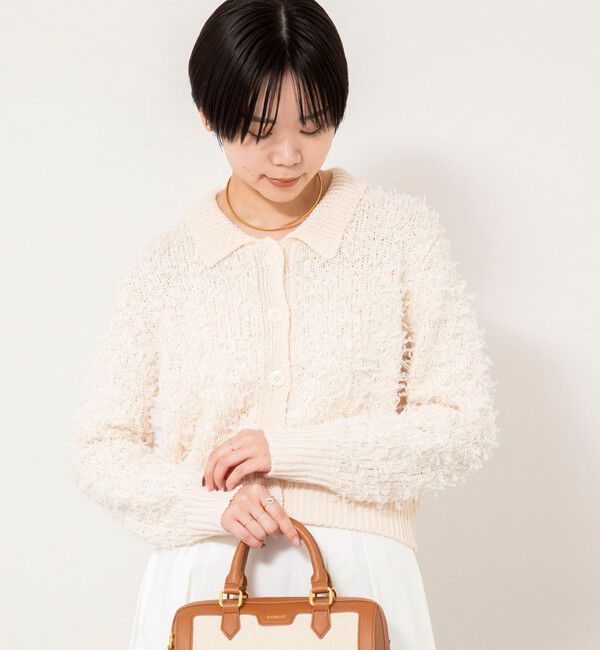 NOLLEY'S sophi「《手洗い可能》ファンシーヤーンポロ衿カーディガンジャケット」|カーディガン|
