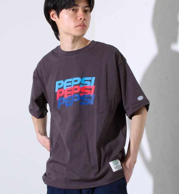 GLOSTER「【PEPSI&times;DISCUS ATHLETIC】コラボ プリント 半袖 クルーネックTシャツ」|Tシャツ・カットソー|