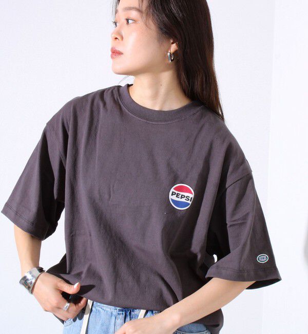 GLOSTER「【PEPSI&times;DISCUS ATHLETIC】コラボ プリント 半袖 クルーネックTシャツ」|Tシャツ・カットソー|