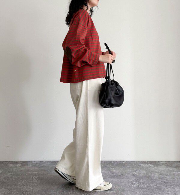 fredy emue「ボーダーハートパッチプルオーバー」|Tシャツ・カットソー|