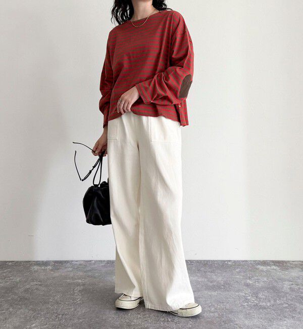 fredy emue「ボーダーハートパッチプルオーバー」|Tシャツ・カットソー|