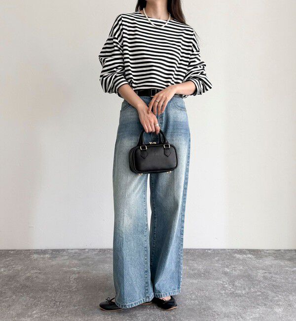 fredy emue「ボーダーハートパッチプルオーバー」|Tシャツ・カットソー|