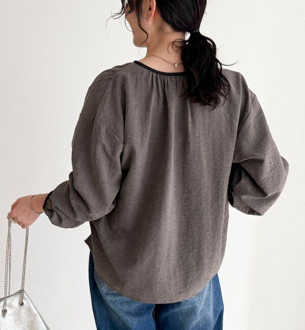 fredy emue「起毛パイピングギャザーブラウス」|シャツ・ブラウス|