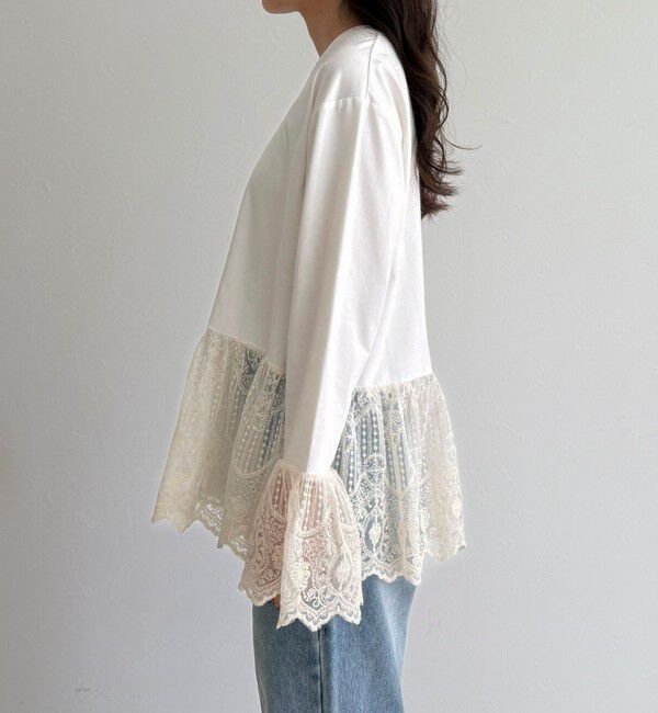 fredy emue「レースドッキングロンTシャツ」|Tシャツ・カットソー|