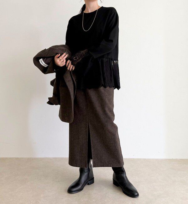 fredy emue「レースドッキングロンTシャツ」|Tシャツ・カットソー|