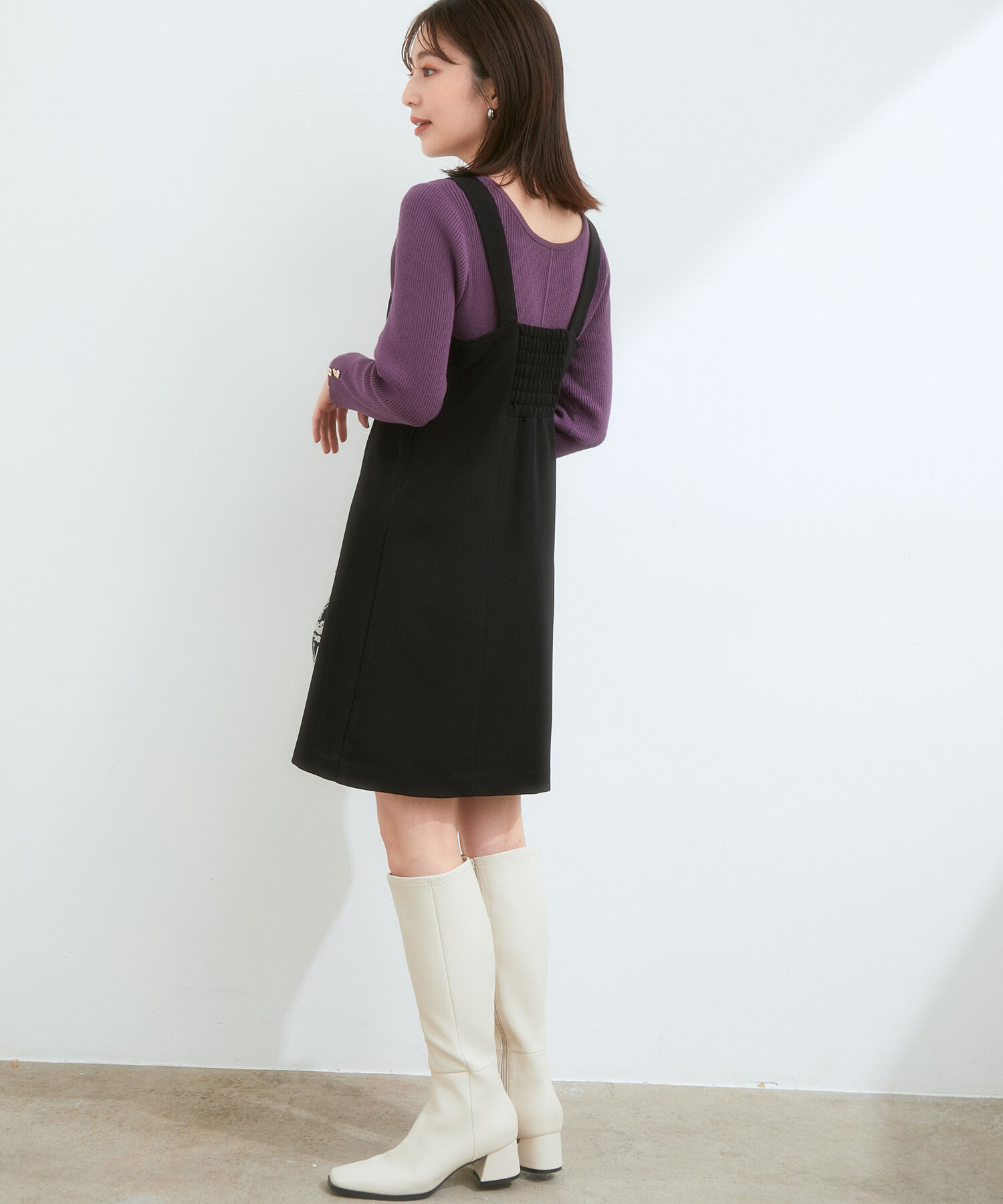 Juze「スクエアトゥストレッチロングブーツ」|その他|