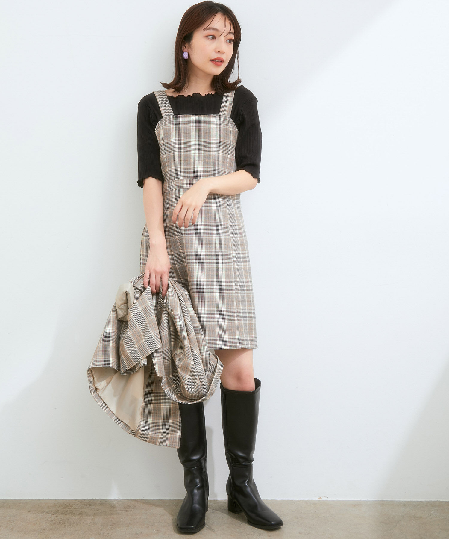 Juze「スクエアトゥストレッチロングブーツ」|その他|