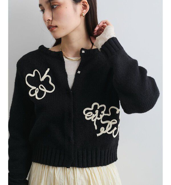 VIS「【WEB限定】刺繍フラワーカーディガン」|カーディガン|クロメイン