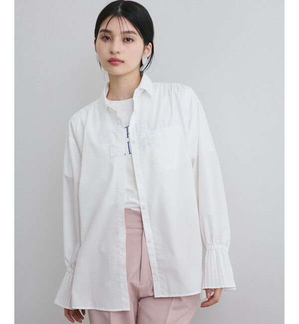 VIS「【洗える】プリーツスリーブフレアーシャツ」|シャツ・ブラウス|