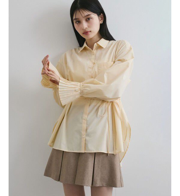 VIS「【洗える】プリーツスリーブフレアーシャツ」|シャツ・ブラウス|