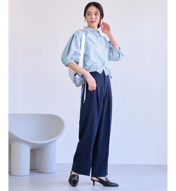 VIS「ドロストボリュームスリーブシャツ（レース・無地）」|シャツ・ブラウス|