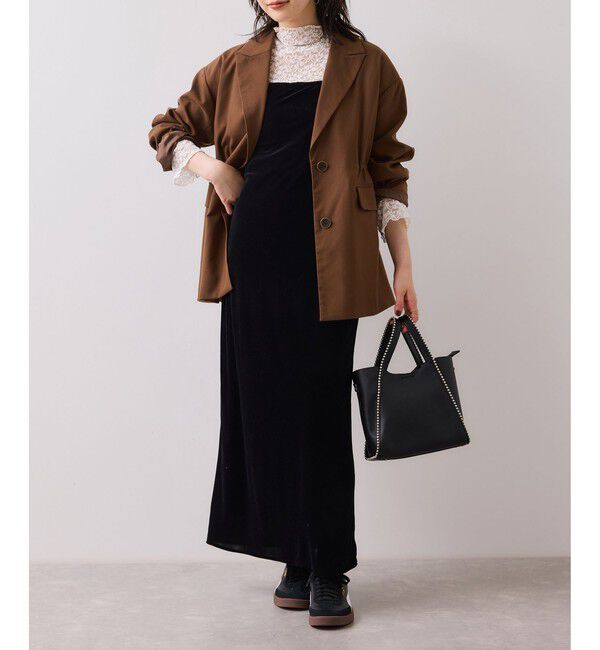 VIS「刺繍アソートベロアキャミワンピース/2WAY」|ワンピース|