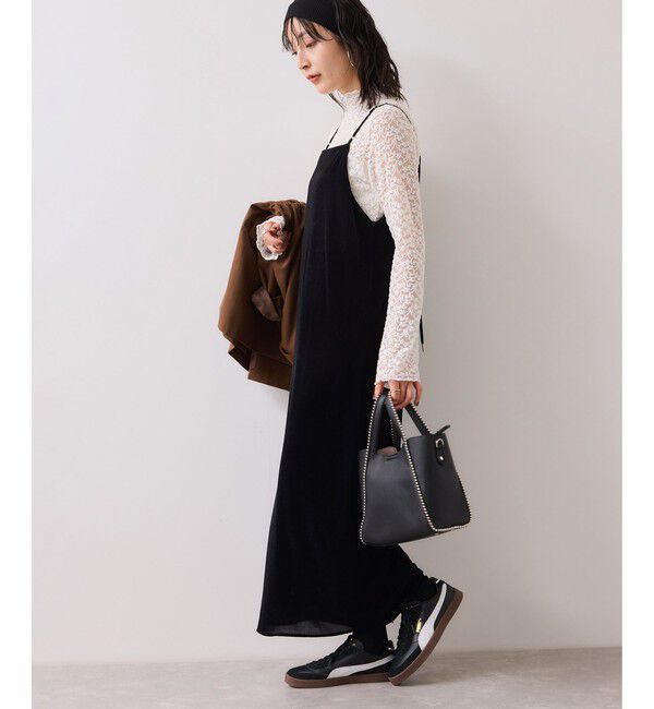 VIS「刺繍アソートベロアキャミワンピース/2WAY」|ワンピース|