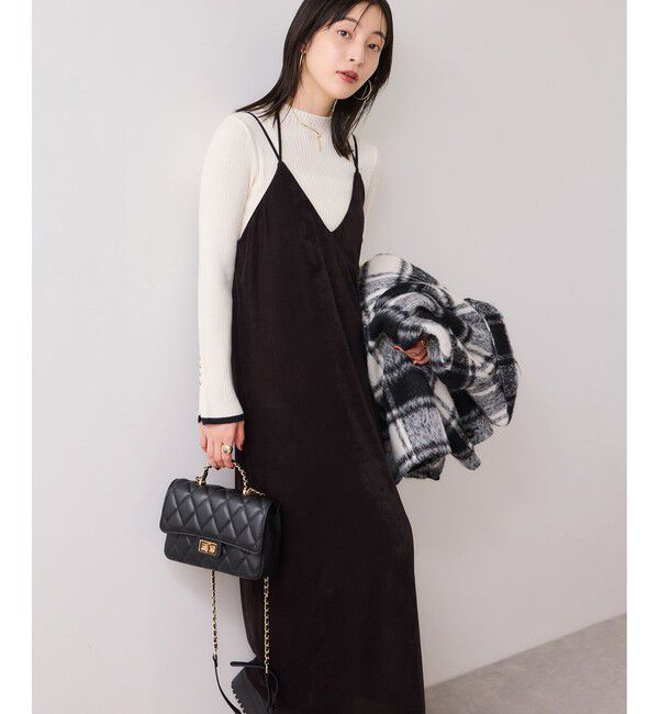 VIS「刺繍アソートベロアキャミワンピース/2WAY」|ワンピース|