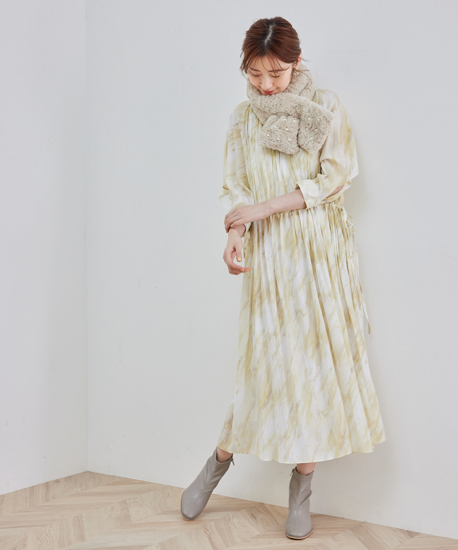 Rope&rsquo;Picnic「【一部店舗限定】【Mon E&rsquo;toile/モンエトワール】ストーンプリントギャザーDRESS」|ドレス|