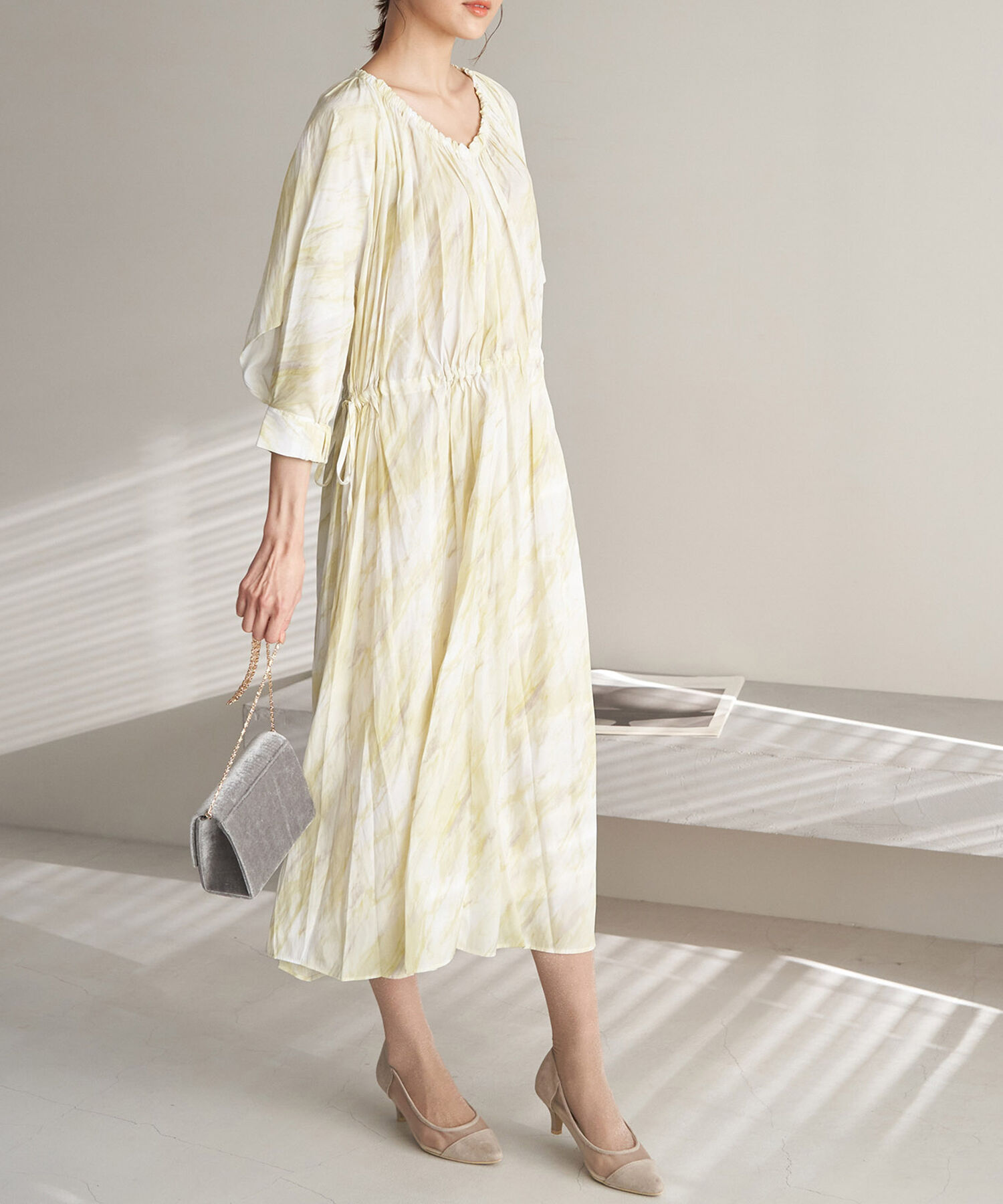 Rope&rsquo;Picnic「【一部店舗限定】【Mon E&rsquo;toile/モンエトワール】ストーンプリントギャザーDRESS」|ドレス|