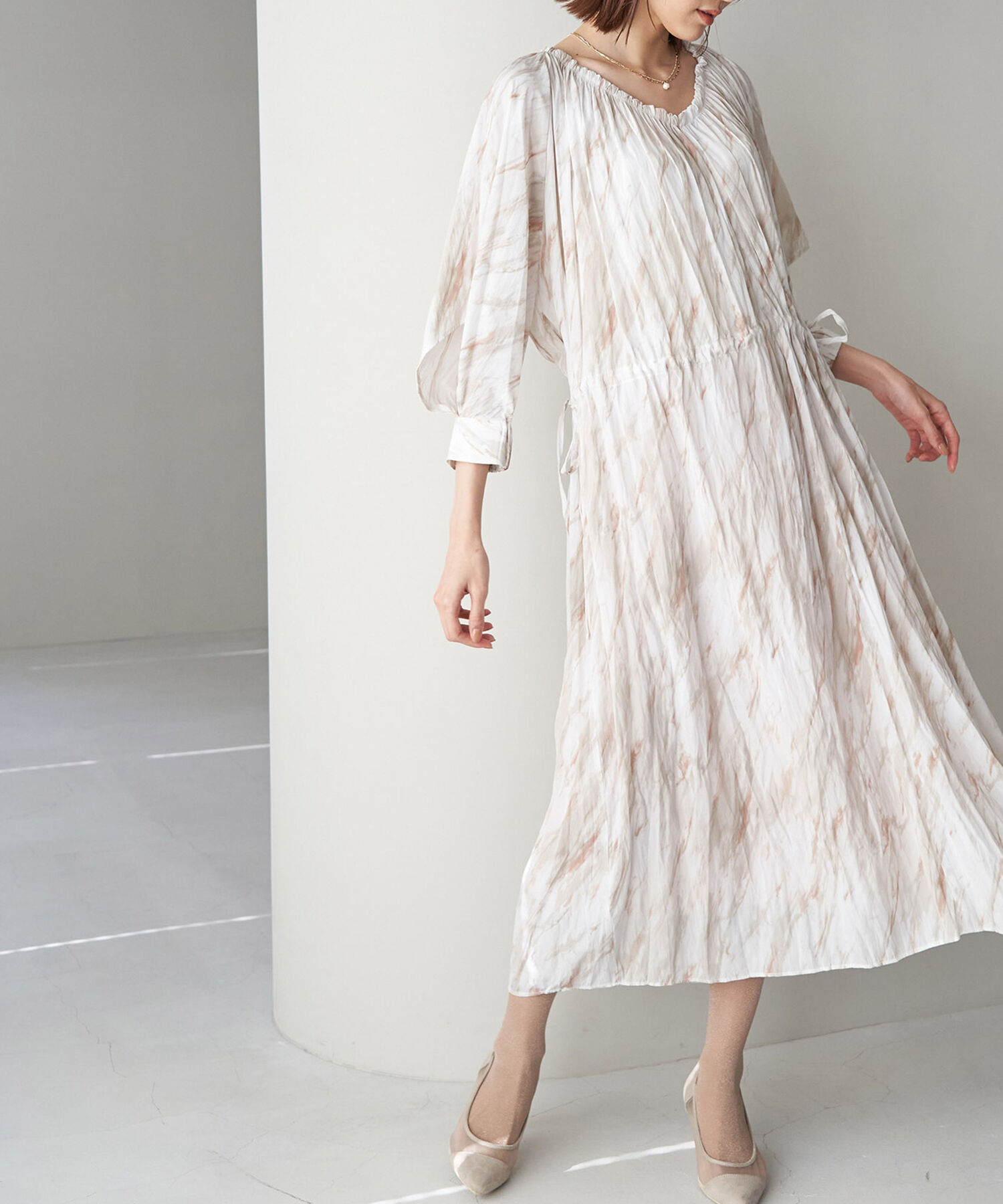 Rope&rsquo;Picnic「【一部店舗限定】【Mon E&rsquo;toile/モンエトワール】ストーンプリントギャザーDRESS」|ドレス|