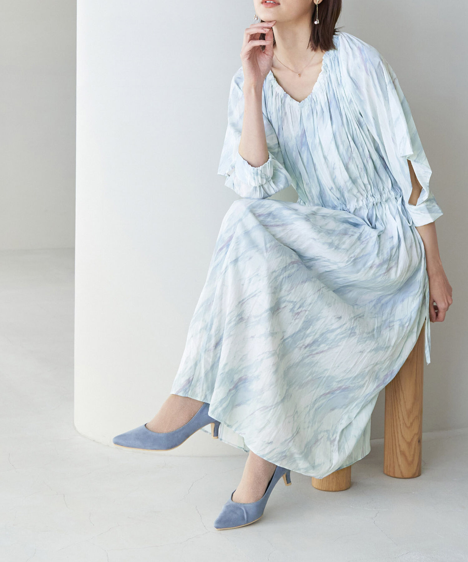 Rope&rsquo;Picnic「【一部店舗限定】【Mon E&rsquo;toile/モンエトワール】ストーンプリントギャザーDRESS」|ドレス|