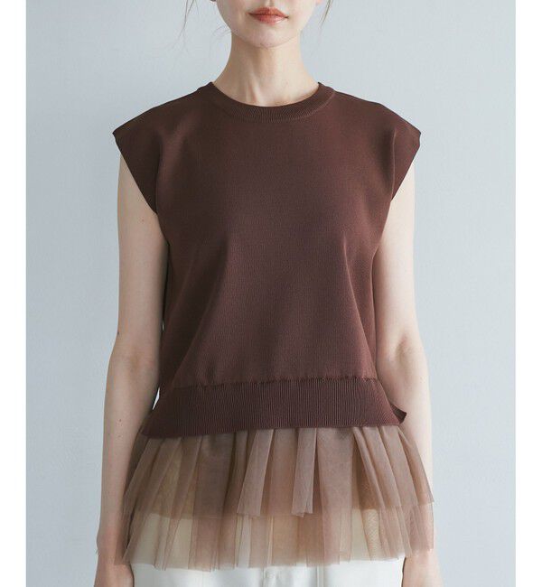 Rope&rsquo;Picnic「チュールドッキングプルオーバー」|ニット・セーター|