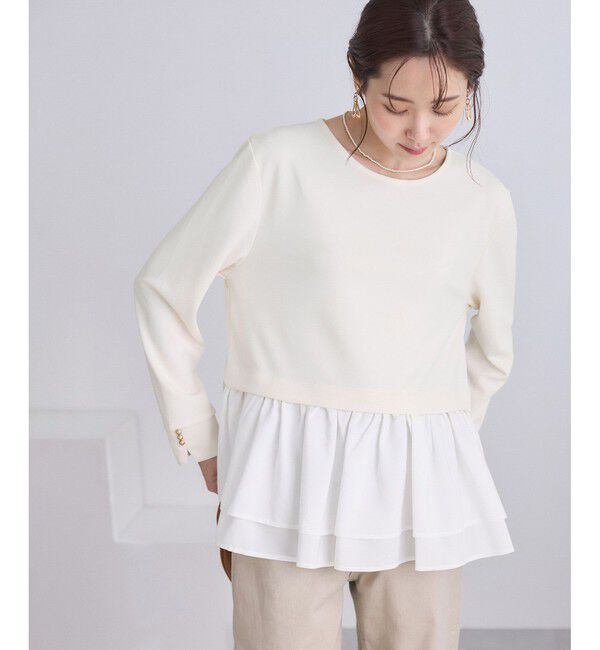 Rope&rsquo;Picnic「布帛ドッキングペプラムギャザープルオーバー」|Tシャツ・カットソー|