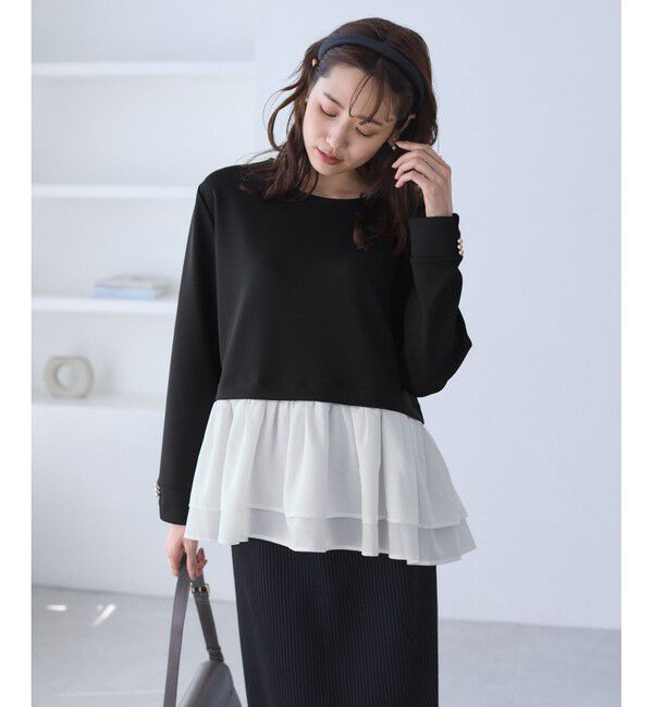 Rope&rsquo;Picnic「布帛ドッキングペプラムギャザープルオーバー」|Tシャツ・カットソー|