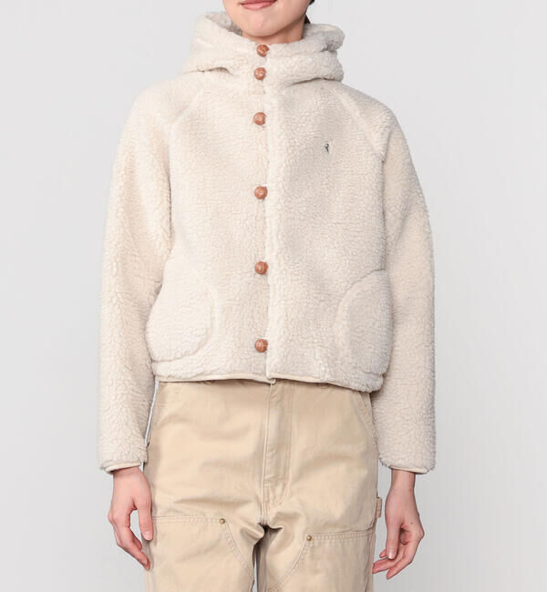 GYMPHLEX「Gymphlex | ボア フードショートジャケット WOMEN」|テーラードジャケット|ECRU