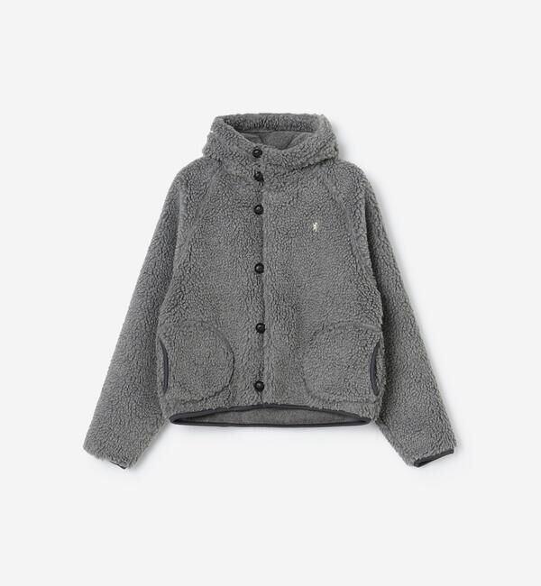 GYMPHLEX「Gymphlex | ボア フードショートジャケット WOMEN」|テーラードジャケット|GREY系1