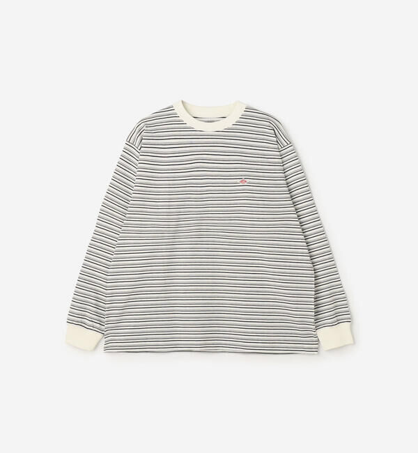DANTON「DANTON | クルーネック 長袖ボーダーTシャツ MEN」|Tシャツ・カットソー|ECRU系1