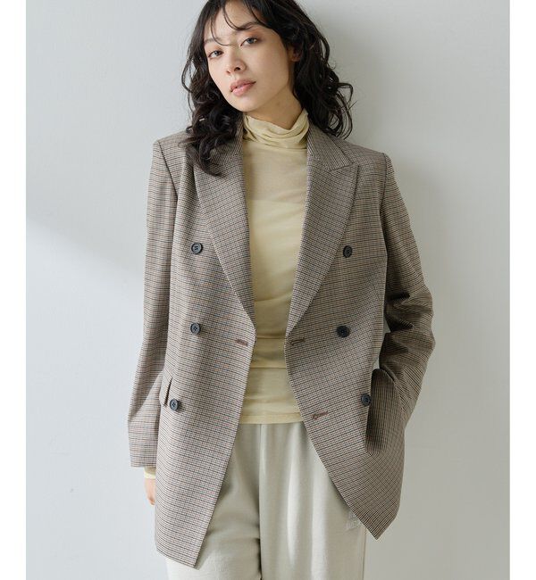  「ガンクラブチェックダブルジャケット」|テーラードジャケット|
