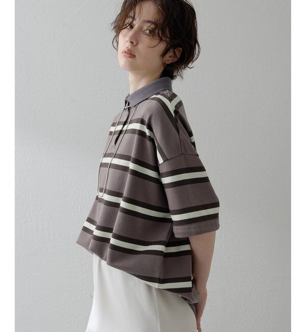 THE PAUSE「【THE PAUSE】ボーダーBIGポロシャツ」|Tシャツ・カットソー|