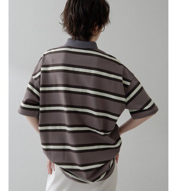 THE PAUSE「【THE PAUSE】ボーダーBIGポロシャツ」|Tシャツ・カットソー|