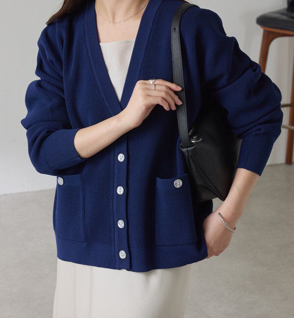  「ツヤボタンカーディガン」|ニット・セーター|