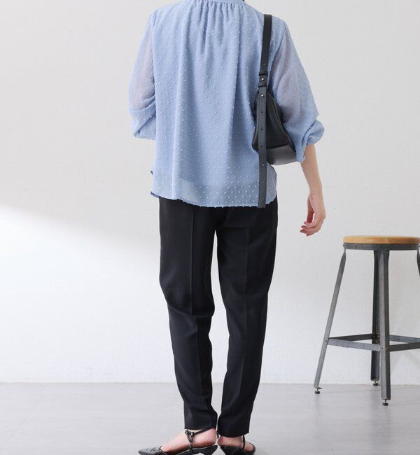  「楊柳ドットジャガードボウタイブラウス」|シャツ・ブラウス|