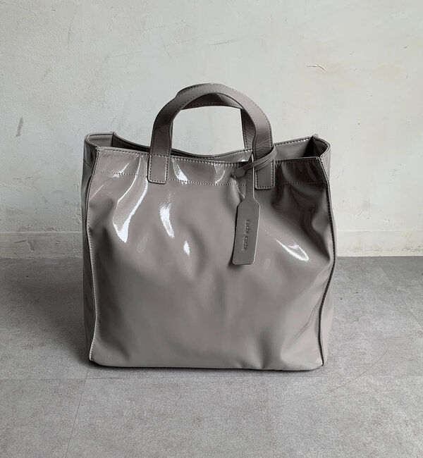  「【新色追加】【WEB限定】 ソフトエナメルショッパーバッグ」|トートバッグ|ライトグレー