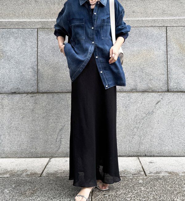  「袖リブシアーデニムシャツ」|シャツ・ブラウス|