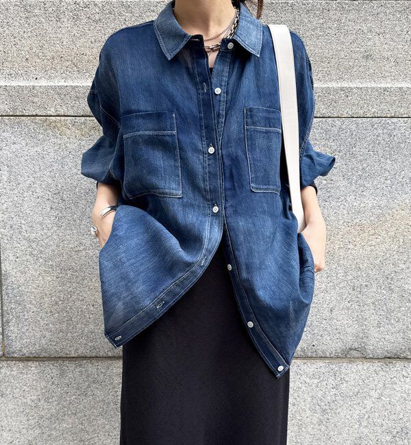  「袖リブシアーデニムシャツ」|シャツ・ブラウス|