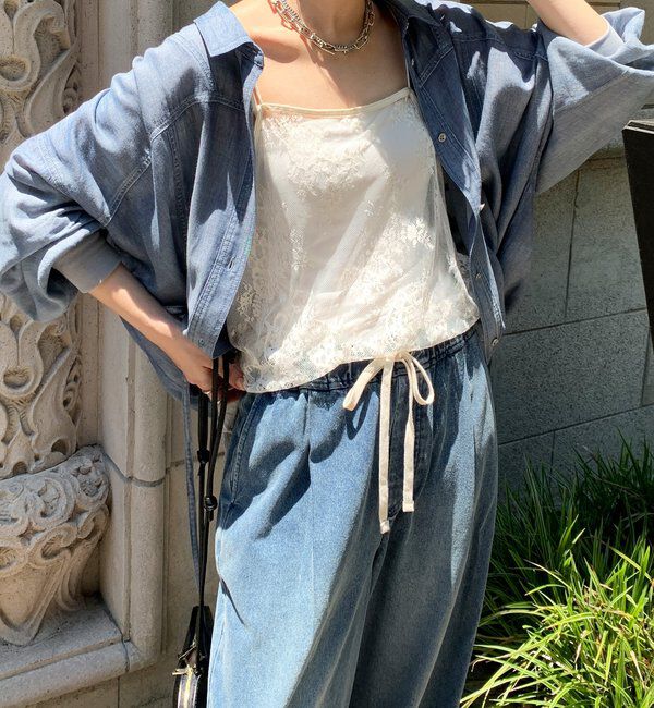  「袖リブシアーデニムドロストシャツ」|シャツ・ブラウス|