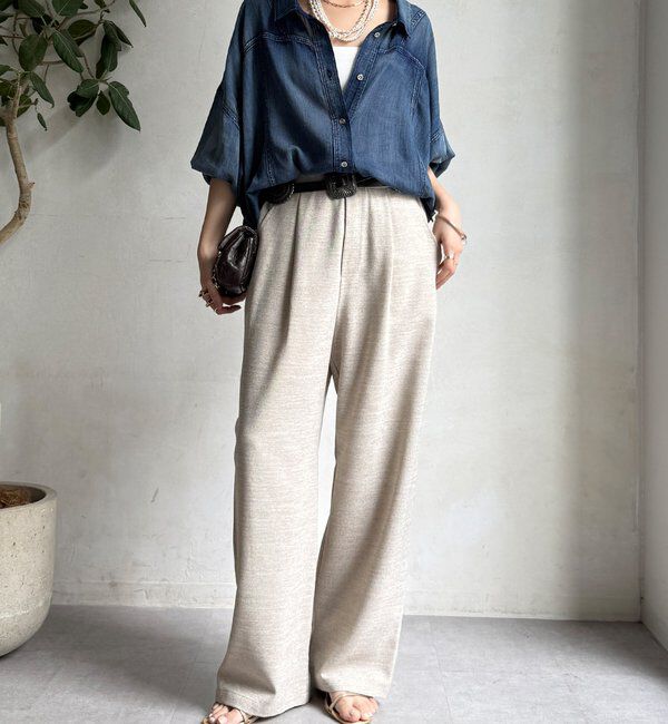  「袖リブシアーデニムドロストシャツ」|シャツ・ブラウス|