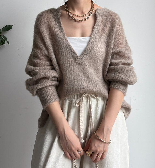  「【新色追加】起毛モヘヤスキッパープルオーバー」|ニット・セーター|