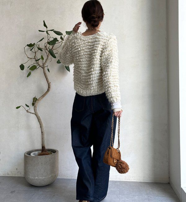  「ループヤーンニットジャケット」|ブルゾン・スタジャン|