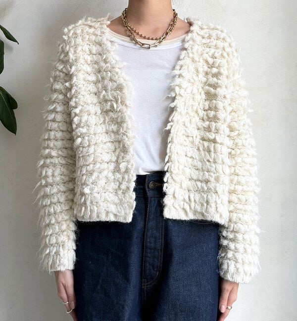  「ループヤーンニットジャケット」|ブルゾン・スタジャン|