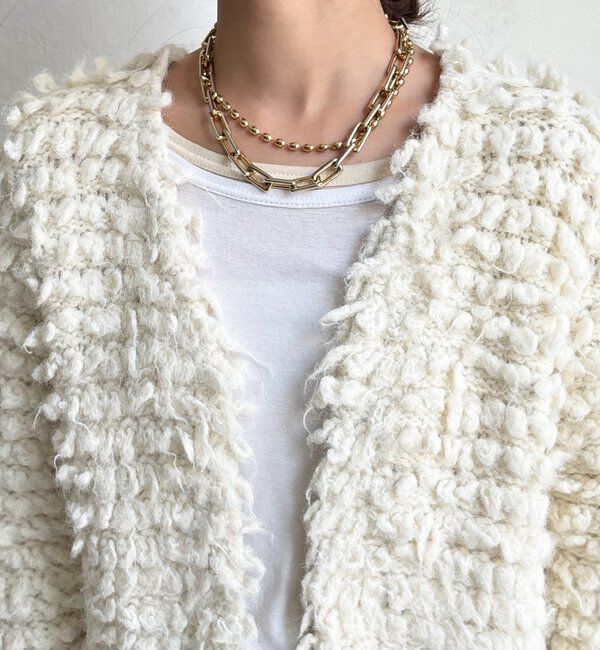  「ループヤーンニットジャケット」|ブルゾン・スタジャン|