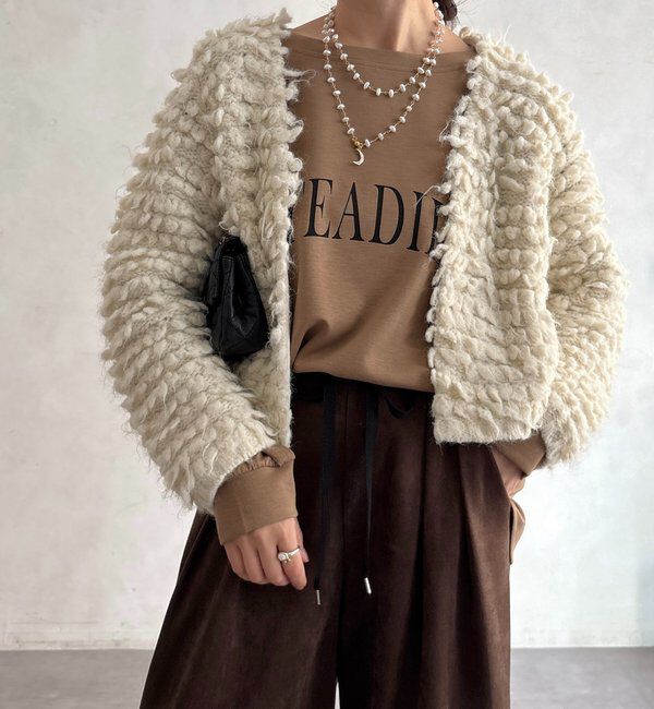  「ループヤーンニットジャケット」|ブルゾン・スタジャン|