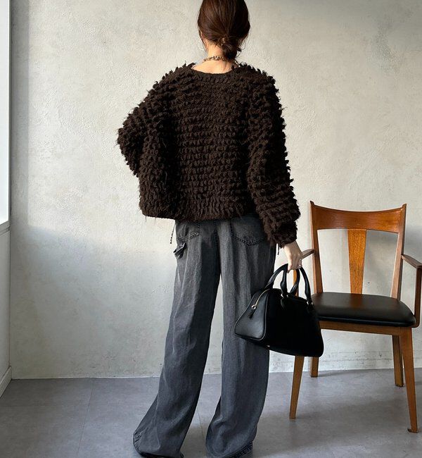  「ループヤーンニットジャケット」|ブルゾン・スタジャン|